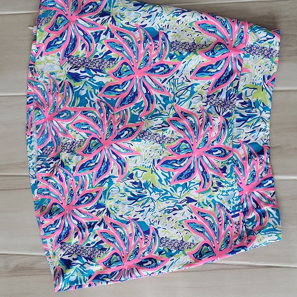 Lulu-B Vibrant Floral A-Line Skirt - Pink and Blue - Picture 7 of 7